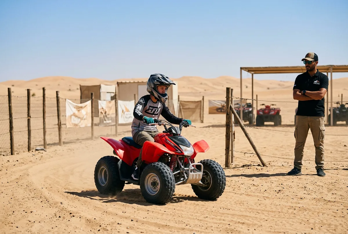 ATV quad bike ride during a private VIP desert safari in Abu Dhabi
